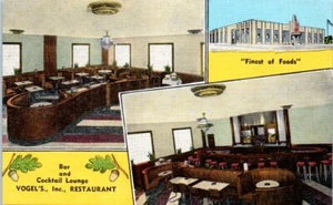 Vintage IN Postcard Vogels Inc Restaurant Whiting Indiana Frog-Leg Dinners - Picture 1 of 2