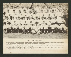 1945 CHICAGO CUBS 7 ZOLL X 9 ZOLL RIESIGE POSTKARTE NATIONAL LEAGUE CHAMPION WIMPEL GEWINNER - Bild 1 von 2