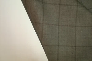 2.55 yds Crossville Wool Fabric Super 140s Suiting 9.5 oz Gray plaid 92" BTP - Picture 1 of 5