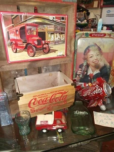 VTG Coke Awesomeness! (Folk Art Plane, Tray, Crate, Car, Spoon Rest++) C DESCRIP - Picture 1 of 11
