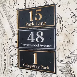 Engraved Natural Slate House Sign Plaque Door Number Personalised Name Plate - Picture 1 of 9