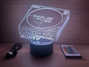 LED Lampe RGB Logo Sony Walkman Discman CD D DZ D-50 Sports Man Cave - Picture 1 of 11