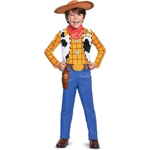 Toy Story Woody Boys Size L 10/12 Costume Disney Cowboy Hat Badge Disguise - Picture 1 of 3