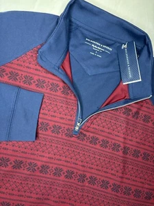 Pullover Holderness & Bourne Dry Luxe Performance Golf 1/4 Cremallera Grande Azul y Rojo - Imagen 1 de 9