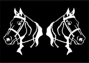 Gaited Horse Head Decals Mirrored Image Set vinyl car truck trailer sticker  - Picture 1 of 2