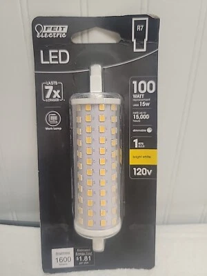 New Feit Electric Miniature Recessed LED Bulb Bright White 1600lm 100W 120V R7 - Image 1 of 2