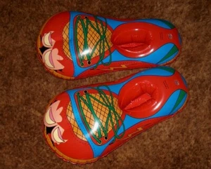 1 Pr LARGE 20" Vintage RED Inflatable CIRCUS CLOWN SHOES Sneakers Tennis Shoe - Picture 1 of 5