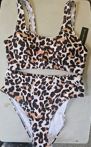 NEW With Tags Size Large Two Piece Leopard Bathing Suit for Women-dr659 - Picture 1 of 5