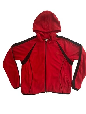 Sudadera con capucha Wilson polar cremallera completa bolsillo cordón rojo negro talla mediana Foto 1 de 4