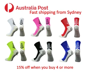 Sports Socks Anti-slip Hospital skid Soccer Basketball football PVC grip pads AU - Picture 1 of 14