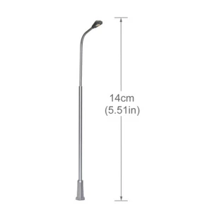 5pcs Échelle OO1:75 Modèle de Lampadaire Ferroviaire Simple Tête Blanc Chaud LED - Photo 1/5