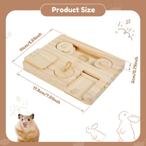 Guinea Pig Foraging Toy Wooden Hamsters Foraging Toy Rabbit Puzzle Toy mjw - Picture 1 of 11