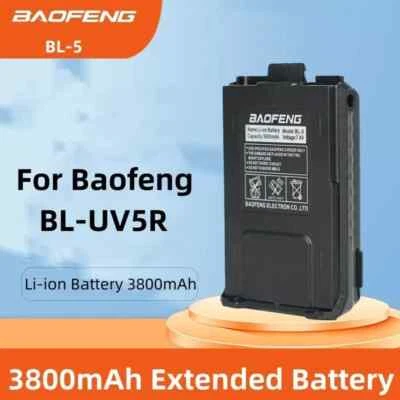 Original Baofeng 3800mAh Extended Battery for UV-5R UV5R Plus BF-8F Series Radio - Image 1 of 4