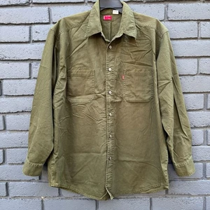 Vintage Levis Hemd Jacke Herren 2-3XL Denim Grün Baumwolle Knopfleiste Twill Militär Armee - Bild 1 von 17