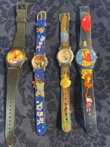 Character Watches Lot Of 4 Pooh Nestle Quick YuGiOh Cinderella Untested - Picture 1 of 6