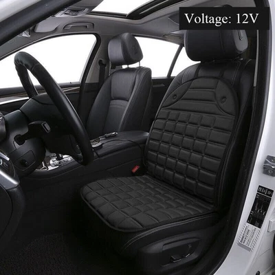 12V Car Heated Seat Cover Black Cushion Warmer Heating Warming Pad Cover US - Image 1 of 4