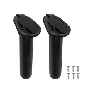Kayak Fishing Flush Mount Rod Holders Deck Plastic Pole Holder with Cap Cover... - Picture 1 of 7