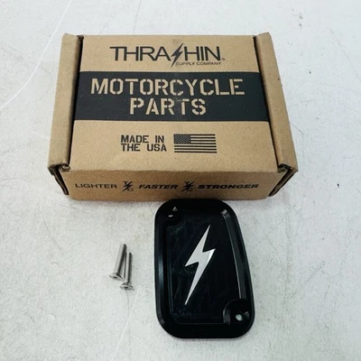 Thrashin Supply Co. Front Brake Reservoir Cap Twice Cut Black # TSC-3176-4 - image 1 of 4