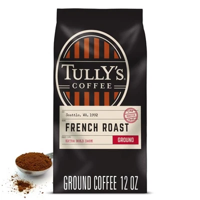 Tully's Coffee French Roast, Ground Coffee, Dark Roast, Bagged 12oz - Image 1 of 4