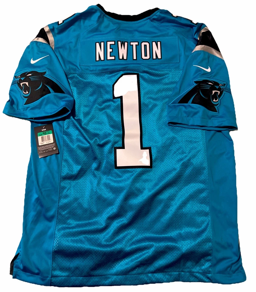 New Cam Newton Size XL Mens Teal Blue Carolina Panthers Limited Nike Jersey NWT - Image 1 of 4