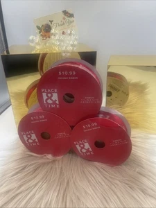 Place&Time Red Velvet Christmas Ribbon 3 Lot 1 1/2 InX 10 Yds NWT - Picture 1 of 4
