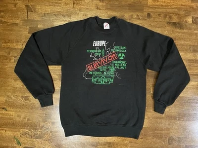 Suéter Jerzees Mediano Vintage Europa Terrorismo Tour Sobreviviente Chernobyl Rusia Foto 1 de 4