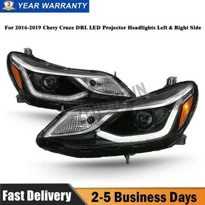 For 2016-2019 Chevy Cruze DRL LED Projector Headlight Driver+Passenger Side Pair - Image 1 of 4