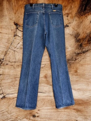 Vintage Rustler Jeans 36x32 Distressed Faded Talon Zipper Yellow Tag USA - Image 1 of 4