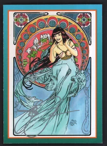 1997 T.I.S. Auto Steve Woron's Female Fantasy Trading Cards Promo #2 Bettie Page - Bild 1 von 2