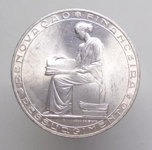 Portugal 20 escudos 1953 Silver KM#585 BU UNC - Picture 1 of 2