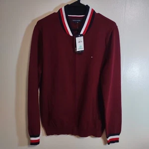 Tommy Hilfiger Men's M Fall Basic Bomber Cardigan Sweater Zip MSRP $89.50 - Picture 1 of 12