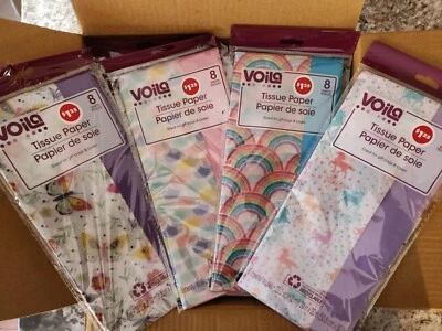 *CASE OF 48-384 Sheets* Wrapping Tissue Paper Girl Unicorn Vibes Butterfly - Image 1 of 4