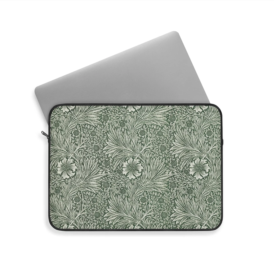 Elegante Patrón William Morris Floral Verde - Funda para Portátil - Estuche Botánico Foto 1 de 1