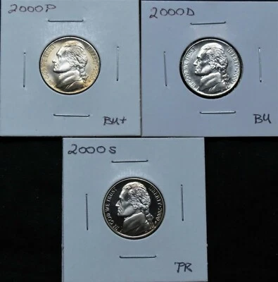 2000P BU+, 2000D BU,  2000S PR Jeff Nickel  2M125VRCP-1-2 - Image 1 of 4