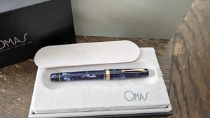 OMAS REVELATIONS CELLULOID BLUE RAYALE FOUNTAIN PEN - Picture 1 of 9