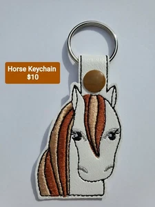 Embroidered Horse KeyChain Pony Animal Horse Keyring - Picture 1 of 1