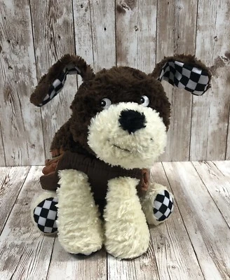 2004 Soft Play Brown & Cream Plush Dog Shaped Fabric Cloth Book Baby Toy - Image 1 of 4