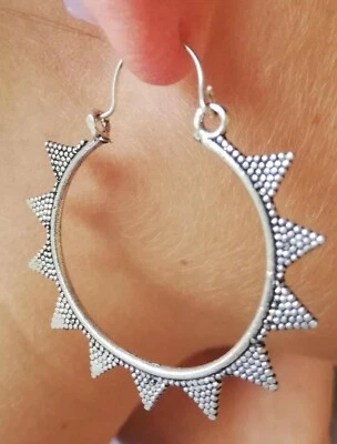 ORECCHINI Donna Idea Regalo Eleganti e Raffinati ARGENTO INDIANO   - Immagine 1 di 2