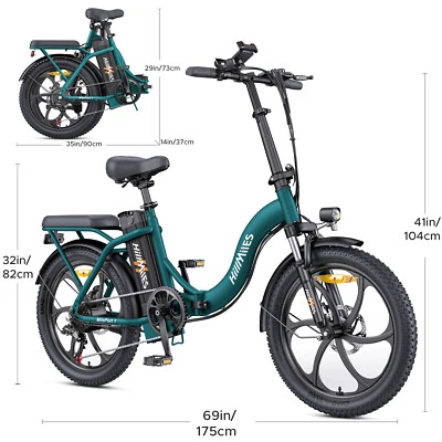 Hillmiles MilePort 1 20 Zoll Elektrofahrrad 36V 13Ah Faltbar Cityräder E-Bike