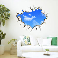 3D Gebrochen Blauen Himmel Boden Decke Abnehmbare Wand Aufkleber Vinyl 50*70cm