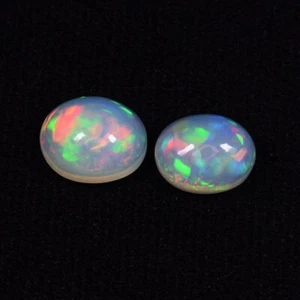 4,93 Cts Color Completo Ultra Fuego Natural Ópalo Etiopía 11 x 9 Par Ovalado..!!!! - Imagen 1 de 2
