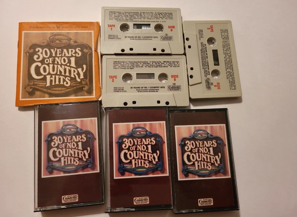 30 Years of No. 1 Country Hits Readers Digest 3 Cassettes with Booklet 1986 Foto 1 de 1