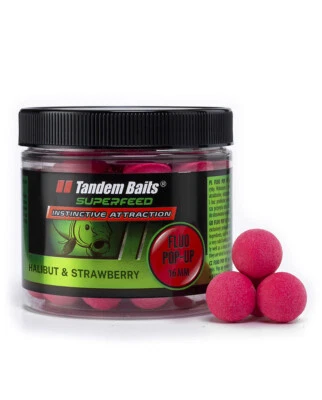 TANDEM BAITS SuperFeed Fluo Pop-Up 16mm/70g Halibut & Strawberry