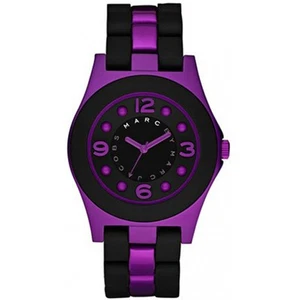 OROLOGIO MARC JACOBS DONNA PELLY NERO SILICONE AVVOLTO VIOLA ALLUMINIO-MBM3505 - Foto 1 di 1