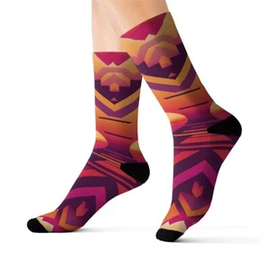 All Over Print Adult Socks Southwestern Navajo Pattern Aztec Native American - Picture 1 of 9