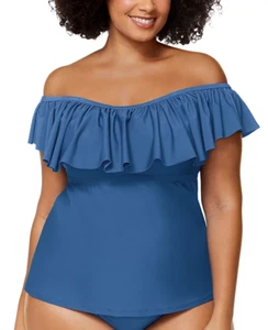 Canotta Tankini Raisins Curve Trendy Taglie Forti Tortuga Flounce Taglia 16W Nuova - Foto 1 di 3