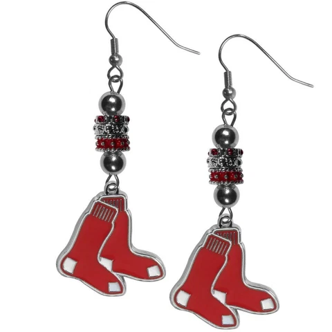 Boston Red Sox Fish Hook Euro Earrings [NEW] MLB Ear Ring Jewelry Enamel Cover