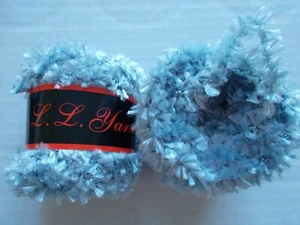 LL Yarn bulky boa eyelash yarn, silvery light gray, lot of 2 (24 yds each) - Picture 1 of 2