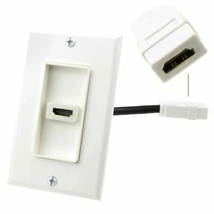 Prise Murale EURO HDMI Encastrée Avec Câble HDMI Monoposte - Afbeelding 1 van 4