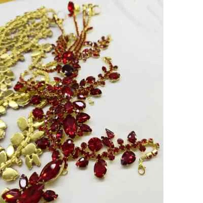 Mujeres Cristales Sexy Gargantilla Brazo Cadena Joyería Anillo Conjunto Moda Escenario Cuerpo Joyería Foto 1 de 4